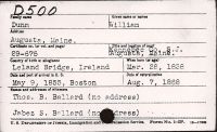 Immigration INS Index Card (William Dunn)